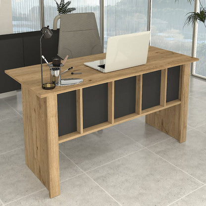 Γραφείο Εργασίας Nika Χρώμα Sepet Oak - Ανθρακί 140x60x75
