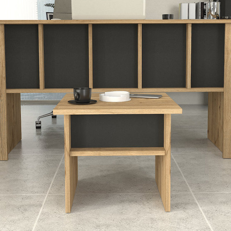 Τραπεζάκι Σαλονιού - Γραφείου Nika Χρώμα Sepet Oak - Ανθρακί 45x45x40