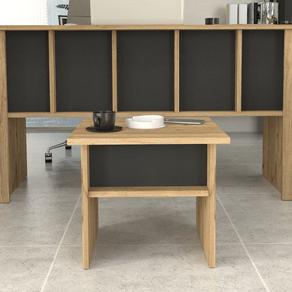 Τραπεζάκι Σαλονιού - Γραφείου Nika Χρώμα Sepet Oak - Ανθρακί 45x45x40