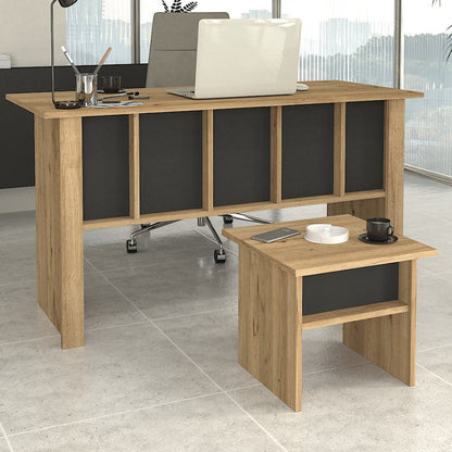 Τραπεζάκι Σαλονιού - Γραφείου Nika Χρώμα Sepet Oak - Ανθρακί 45x45x40