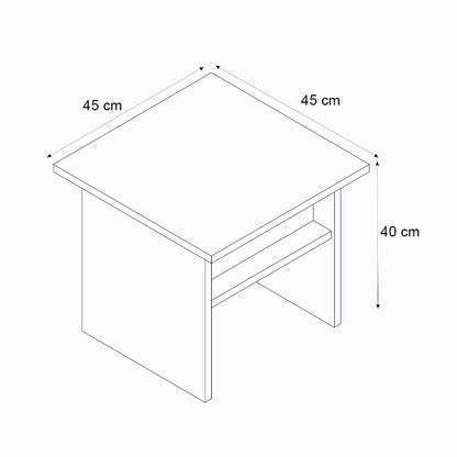 Τραπεζάκι Σαλονιού - Γραφείου Nika Χρώμα Sepet Oak - Ανθρακί 45x45x40