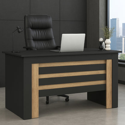 Γραφείο Εργασίας Epito Χρώμα Ανθρακί - Sepet Oak 140x59,6x76,8