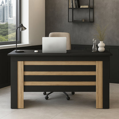 Γραφείο Εργασίας Epito Χρώμα Ανθρακί - Sepet Oak 140x59,6x76,8