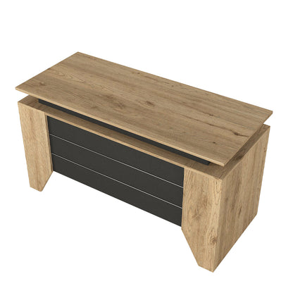 Γραφείο Εργασίας Remida Χρώμα Sepet Oak - Ανθρακί 140x60x76,9