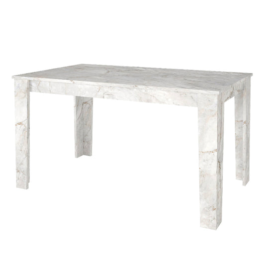 Τραπέζι Darlen Χρώμα Λευκό Εφέ Μαρμάρου 125x72x74
