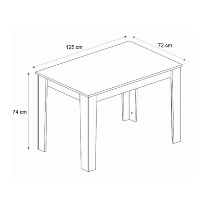 Table Darlen Concrete Grey 125x72x74