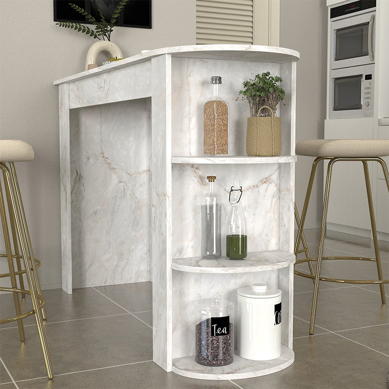 Τραπέζι Μπαρ Vigne Χρώμα Λευκό Εφέ Μαρμάρου 150x51,6x101,8