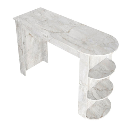 Τραπέζι Μπαρ Vigne Χρώμα Λευκό Εφέ Μαρμάρου 150x51,6x101,8