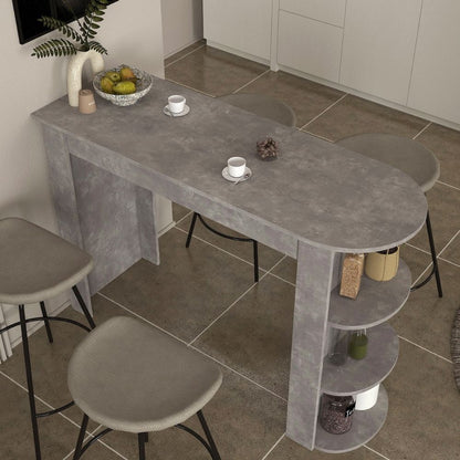 Τραπέζι Μπαρ Vigne Χρώμα Γκρι Σκυροδέματος 150x51,6x101,8