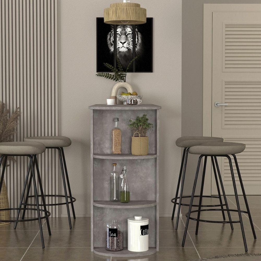 Τραπέζι Μπαρ Vigne Χρώμα Γκρι Σκυροδέματος 150x51,6x101,8
