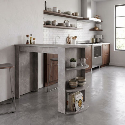 Τραπέζι Μπαρ Vigne Χρώμα Γκρι Σκυροδέματος 150x51,6x101,8