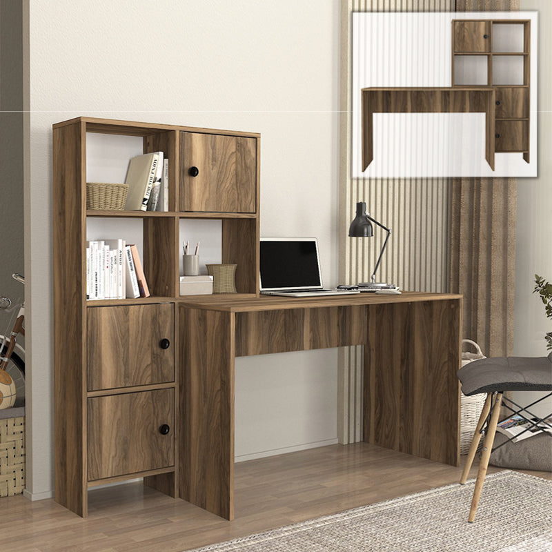 Γραφείο Εργασίας Lesya Αναστρέψιμο Χρώμα Καρυδί 159,2x59,6x141,2