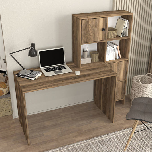 Γραφείο Εργασίας Lesya Αναστρέψιμο Χρώμα Καρυδί 159,2x59,6x141,2