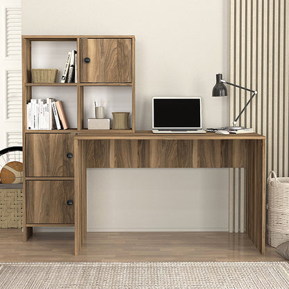 Γραφείο Εργασίας Lesya Αναστρέψιμο Χρώμα Καρυδί 159,2x59,6x141,2