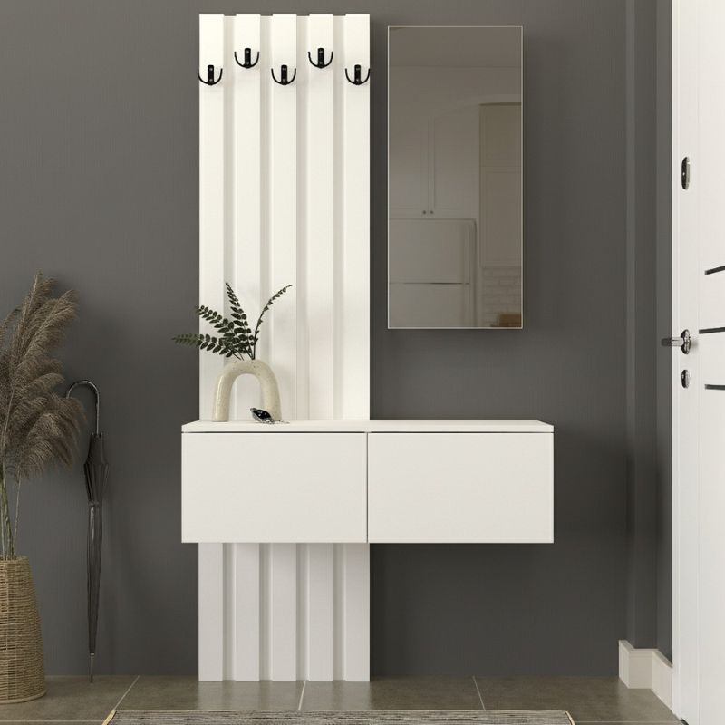 Έπιπλο Εισόδου Kanso Χρώμα Λευκό 100x35x196,7