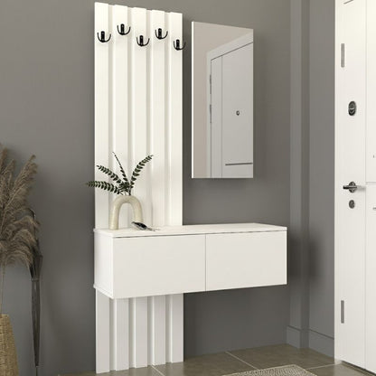 Έπιπλο Εισόδου Kanso Χρώμα Λευκό 100x35x196,7