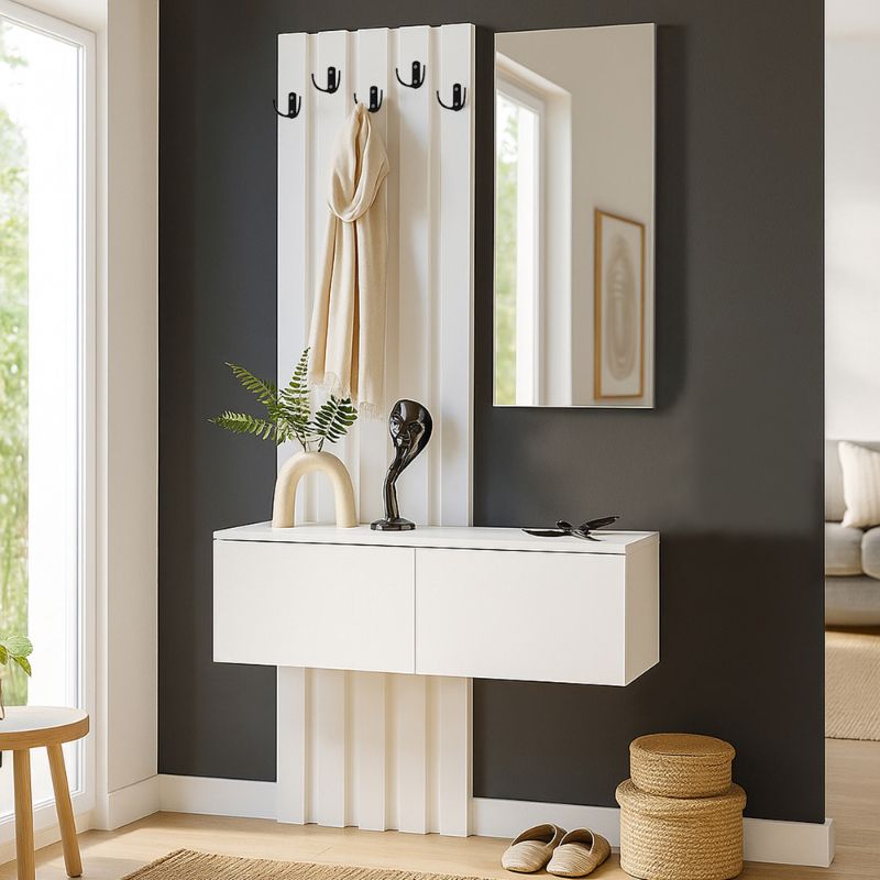 Έπιπλο Εισόδου Kanso Χρώμα Λευκό 100x35x196,7