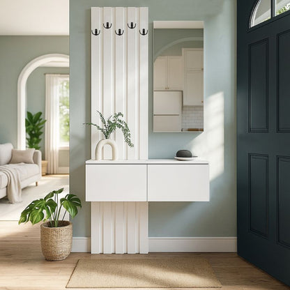 Έπιπλο Εισόδου Kanso Χρώμα Λευκό 100x35x196,7