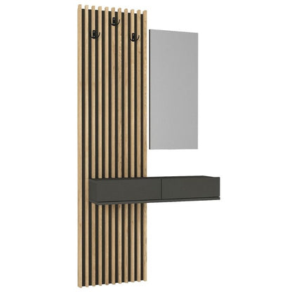 Έπιπλο Εισόδου Elois Χρώμα Ανθρακί - Sepet Oak 96,6x26,8x195,5