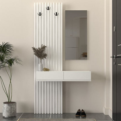 Έπιπλο Εισόδου Elois Χρώμα Λευκό 96,6x26,8x195,5