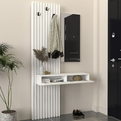 Έπιπλο Εισόδου Elois Χρώμα Λευκό 96,6x26,8x195,5