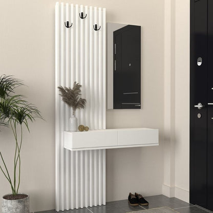 Έπιπλο Εισόδου Elois Χρώμα Λευκό 96,6x26,8x195,5