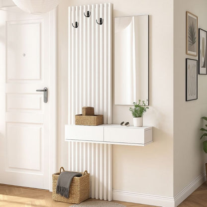 Έπιπλο Εισόδου Elois Χρώμα Λευκό 96,6x26,8x195,5