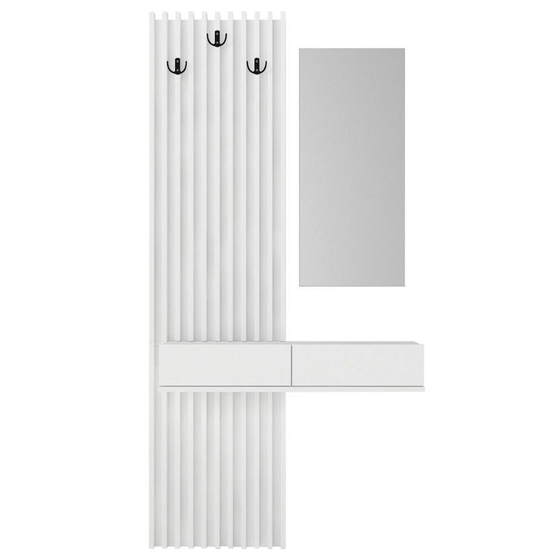 Έπιπλο Εισόδου Elois Χρώμα Λευκό 96,6x26,8x195,5