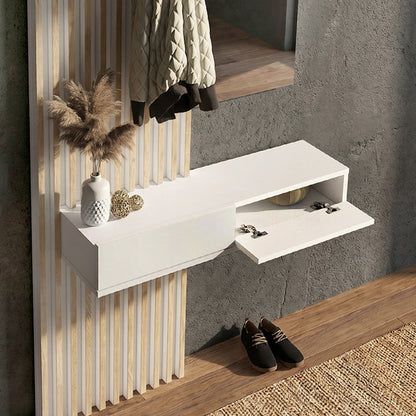 Έπιπλο Εισόδου Elois Χρώμα Λευκό - Sepet Oak 96,6x26,8x195,5