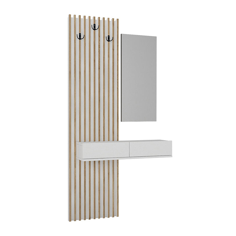 Έπιπλο Εισόδου Elois Χρώμα Λευκό - Sepet Oak 96,6x26,8x195,5