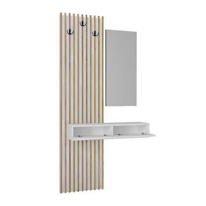Έπιπλο Εισόδου Elois Χρώμα Λευκό - Sepet Oak 96,6x26,8x195,5