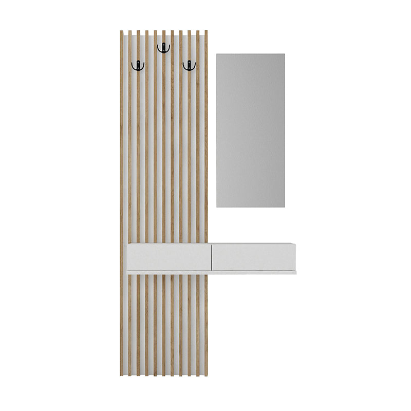 Έπιπλο Εισόδου Elois Χρώμα Λευκό - Sepet Oak 96,6x26,8x195,5
