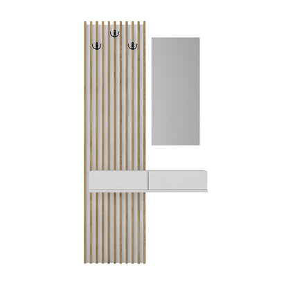 Έπιπλο Εισόδου Elois Χρώμα Λευκό - Sepet Oak 96,6x26,8x195,5