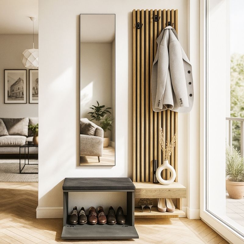 Έπιπλο Εισόδου Dumont Χρώμα Ανθρακί - Sepet Oak 104,8x35x198