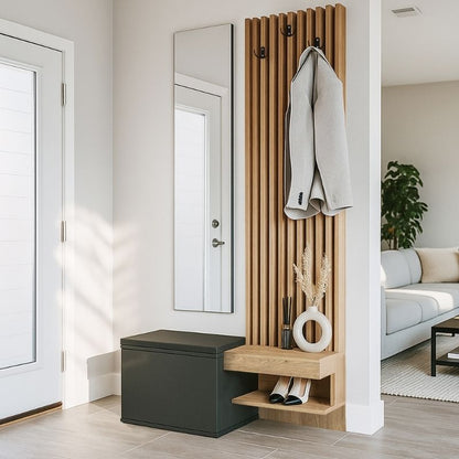 Έπιπλο Εισόδου Dumont Χρώμα Ανθρακί - Sepet Oak 104,8x35x198