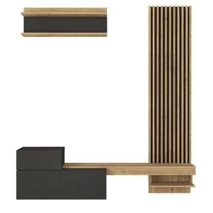 Σύνθεση Τηλεόρασης Dumont Χρώμα Ανθρακί - Sepet Oak 180x36,8x200