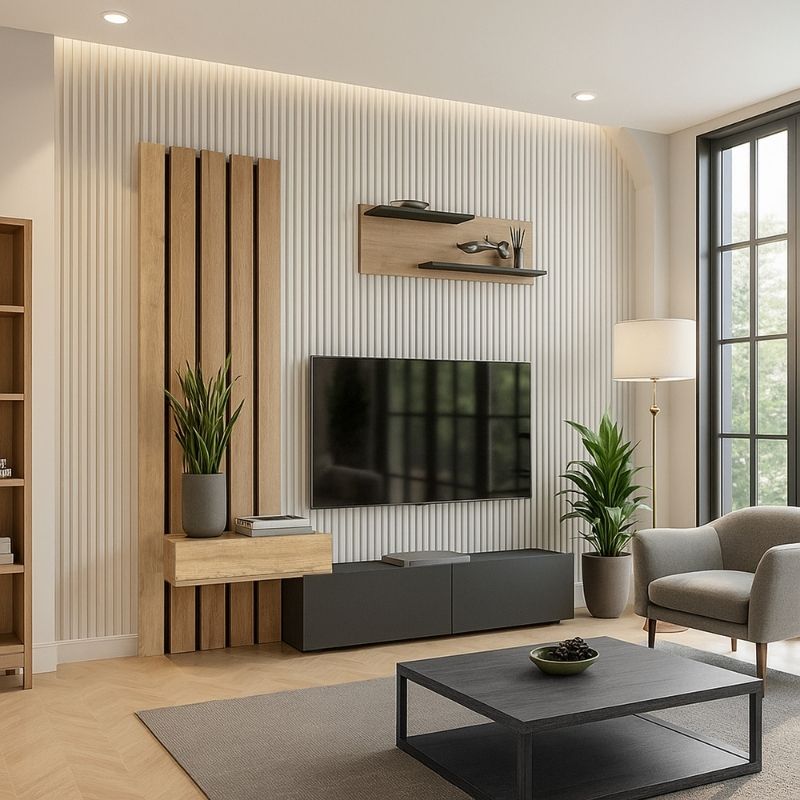 Σύνθεση Τηλεόρασης Rosaline Χρώμα Ανθρακί - Sepet Oak 183x31,3x196,9