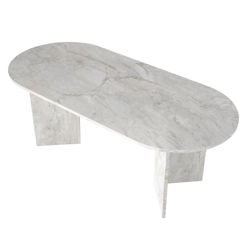 Τραπέζι Cortado Χρώμα Λευκό Εφέ Μαρμάρου 200x90x74