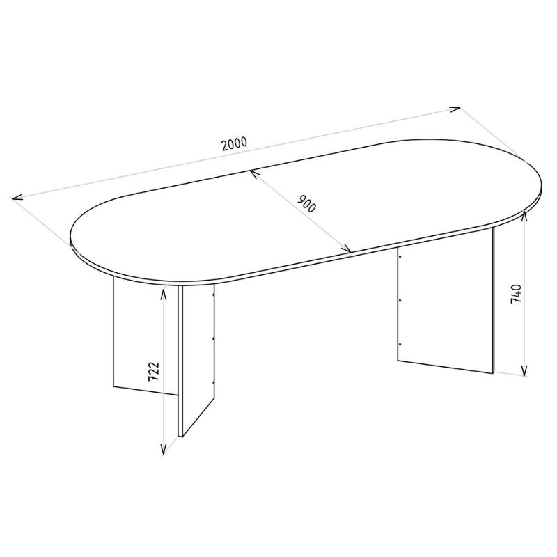 Τραπέζι Cortado Χρώμα Λευκό Εφέ Μαρμάρου 200x90x74