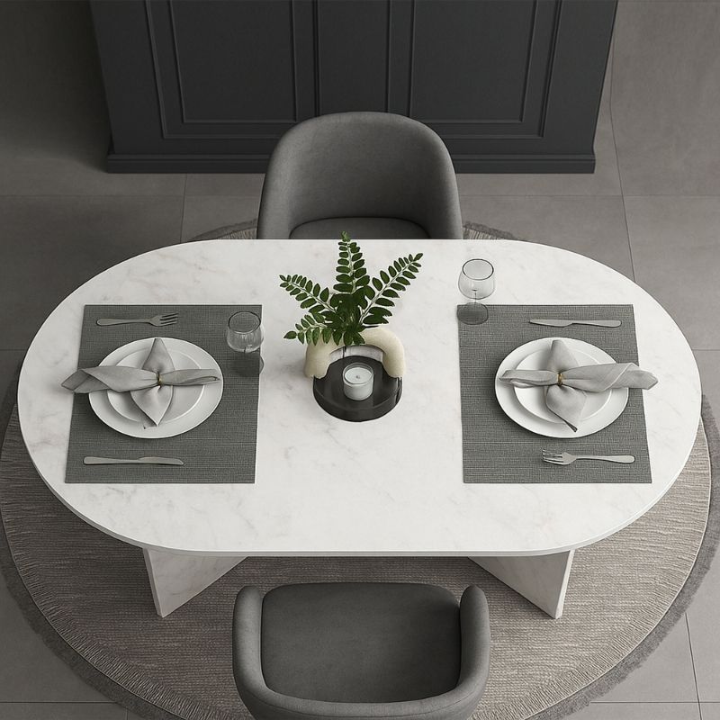 Τραπέζι Cortado Χρώμα Λευκό Εφέ Μαρμάρου 138x80x75