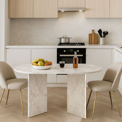 Τραπέζι Cortado Χρώμα Λευκό Εφέ Μαρμάρου 138x80x75