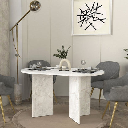 Τραπέζι Cortado Χρώμα Λευκό Εφέ Μαρμάρου 138x80x75