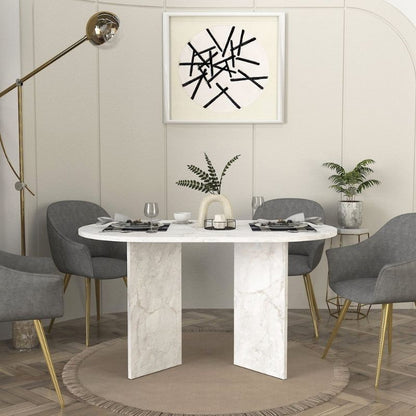 Τραπέζι Cortado Χρώμα Λευκό Εφέ Μαρμάρου 138x80x75