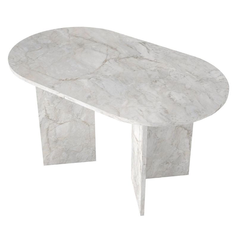 Τραπέζι Cortado Χρώμα Λευκό Εφέ Μαρμάρου 138x80x75