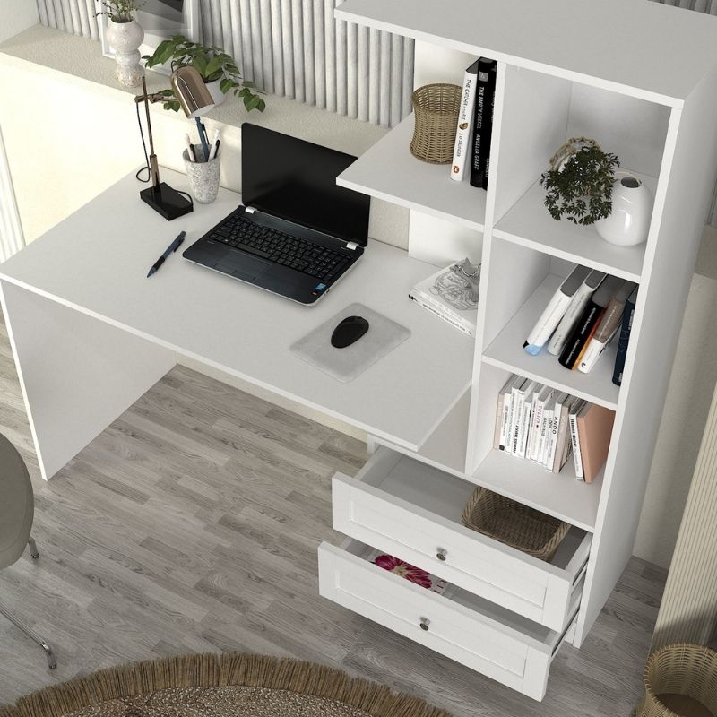Γραφείο Εργασίας Mantra Χρώμα Λευκό 150x60x152