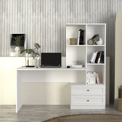 Γραφείο Εργασίας Mantra Χρώμα Λευκό 150x60x152