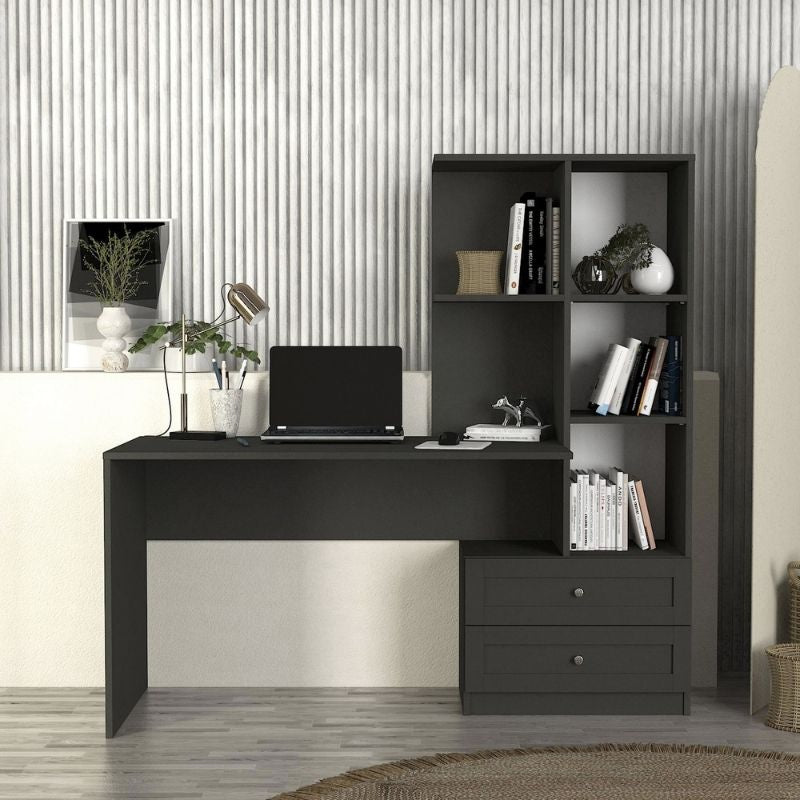 Γραφείο Εργασίας Mantra Χρώμα Ανθρακί 150x60x152