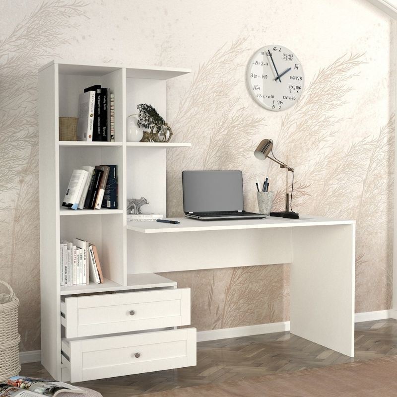 Γραφείο Εργασίας Mantra Χρώμα Λευκό 150x60x152