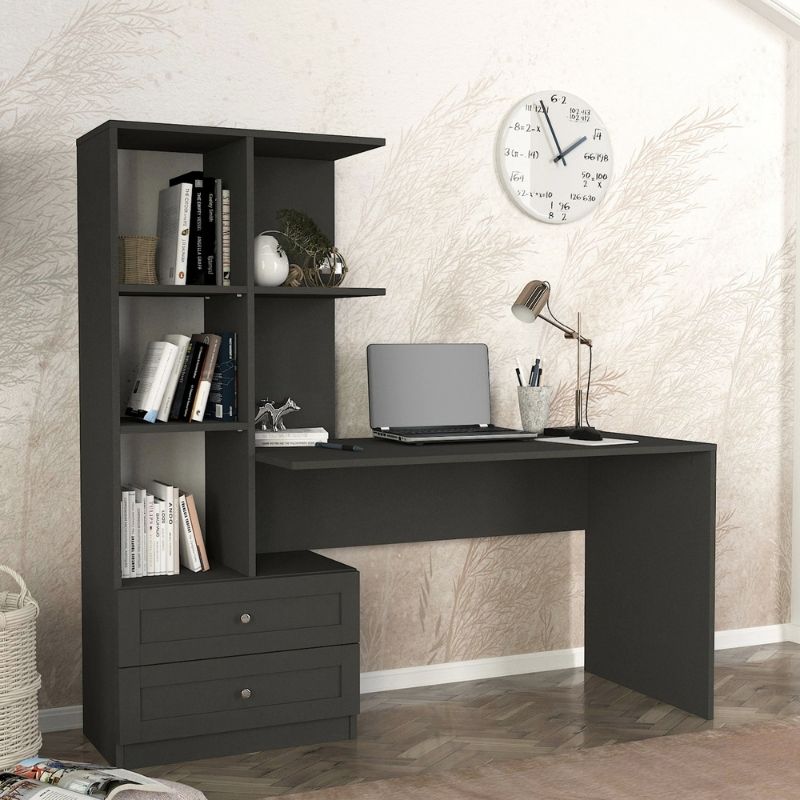 Γραφείο Εργασίας Mantra Χρώμα Ανθρακί 150x60x152