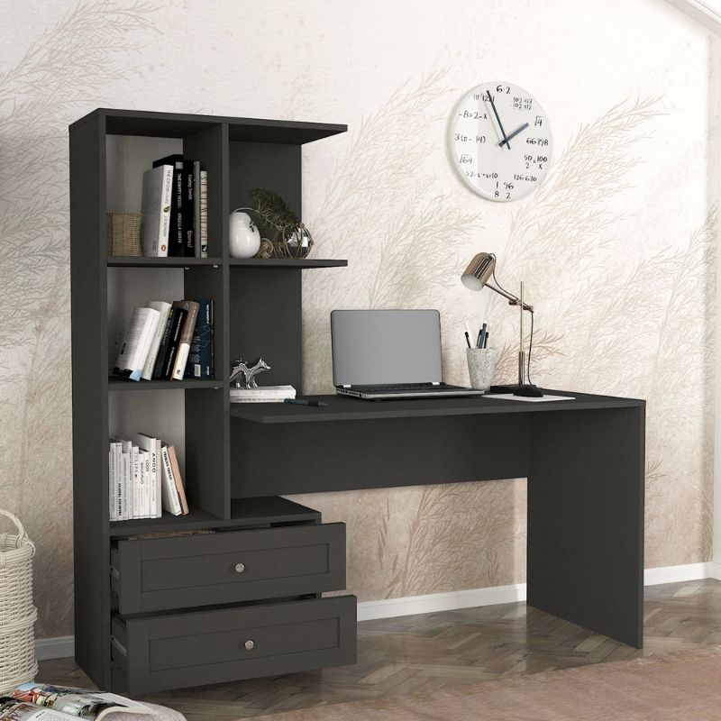 Γραφείο Εργασίας Mantra Χρώμα Ανθρακί 150x60x152